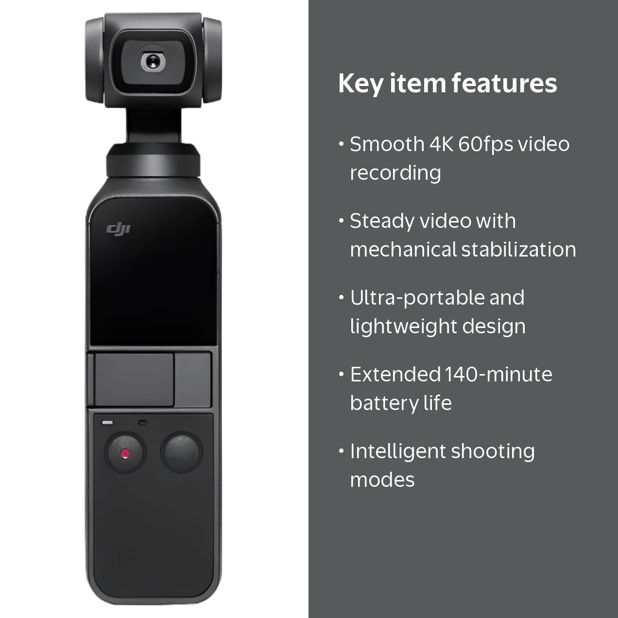 DJI Osmo Pocket Handheld Digital Camcorder - Small, Portable, 4K