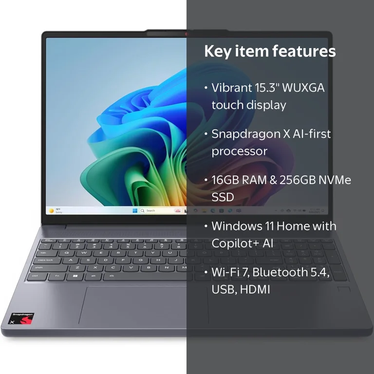 Lenovo IdeaPad Slim 3 Copilot+ PC 15.3” WUXGA Touchscreen Laptop
