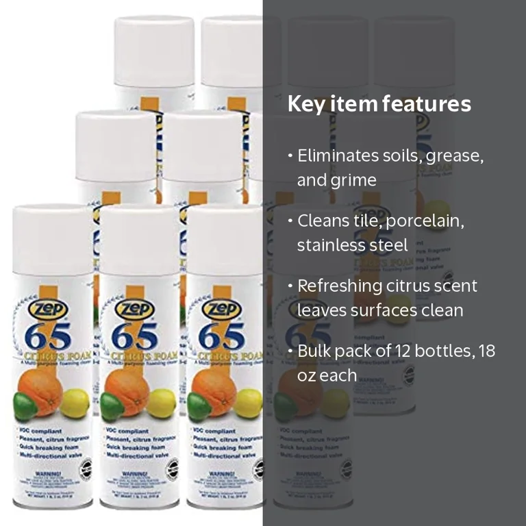 Zep 65 Heavy Duty Degreaser, Foaming Citrus Multi-Purpose Spray
