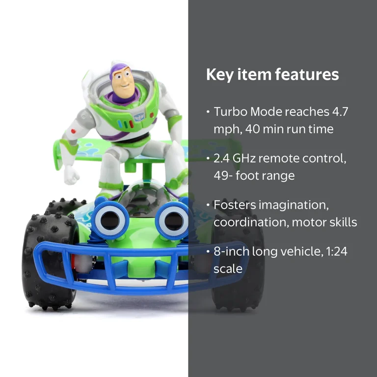 Toy Story Turbo Buggy RC Buzz Lightyear, 1:24 Scale, 2.4GHz