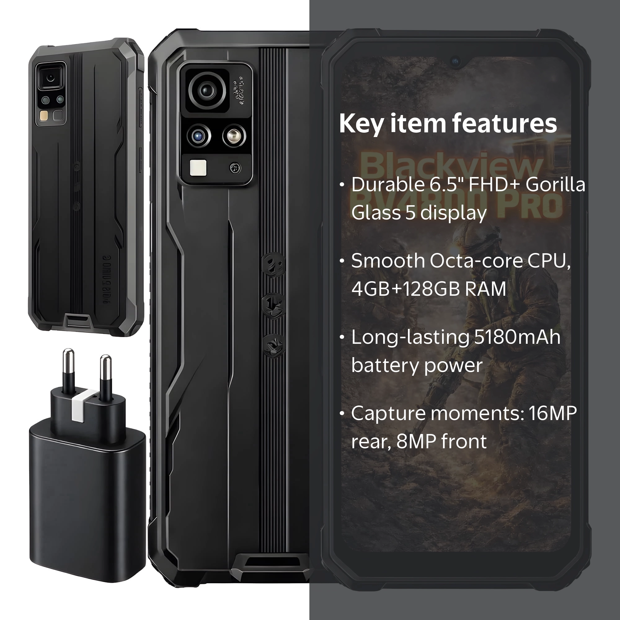 Blackview BV4800 Unlocked Rugged Smartphone, 6.5
