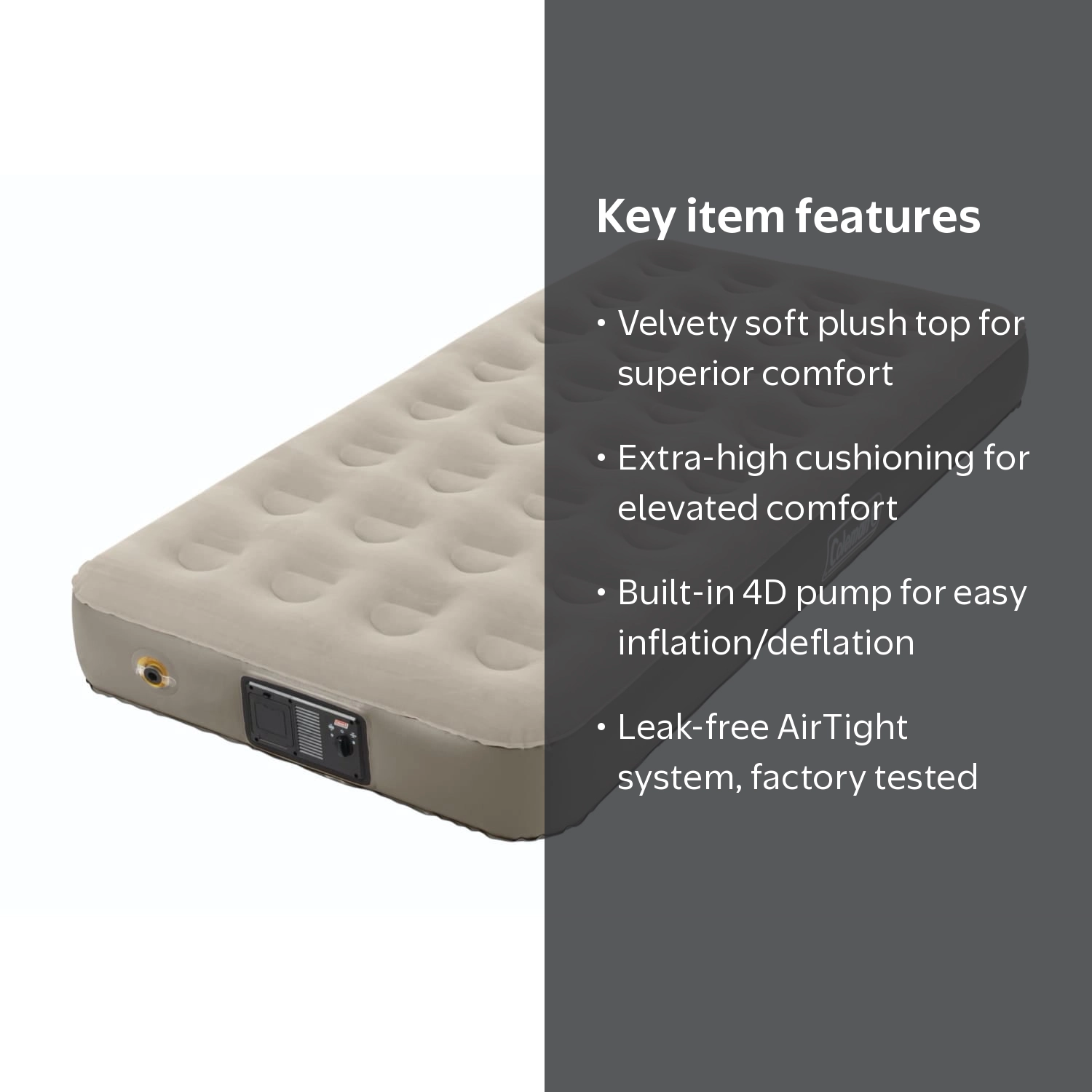 Coleman QuickBed Elite 9.5” Twin Airbed with 4D Built-In Pump