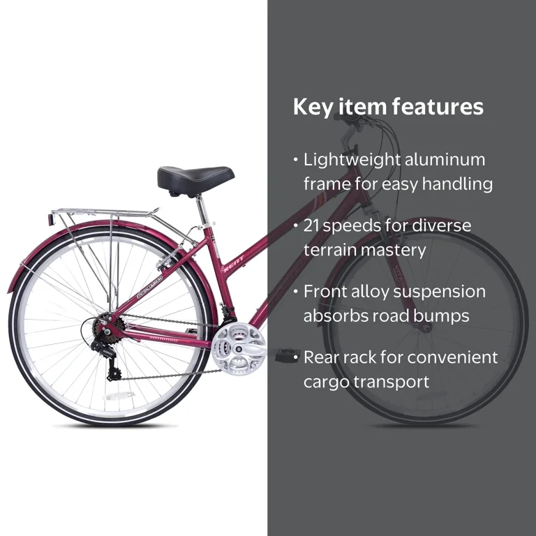 700C Kent Ridgeway Adult Bicycle, Burgundy - Walmart.com