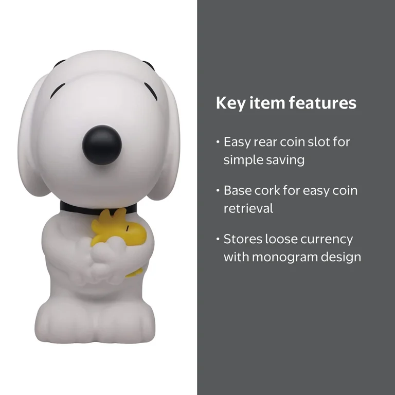 Peanuts Snoopy Holding Woodstock PVC Figural Bank - Walmart.com