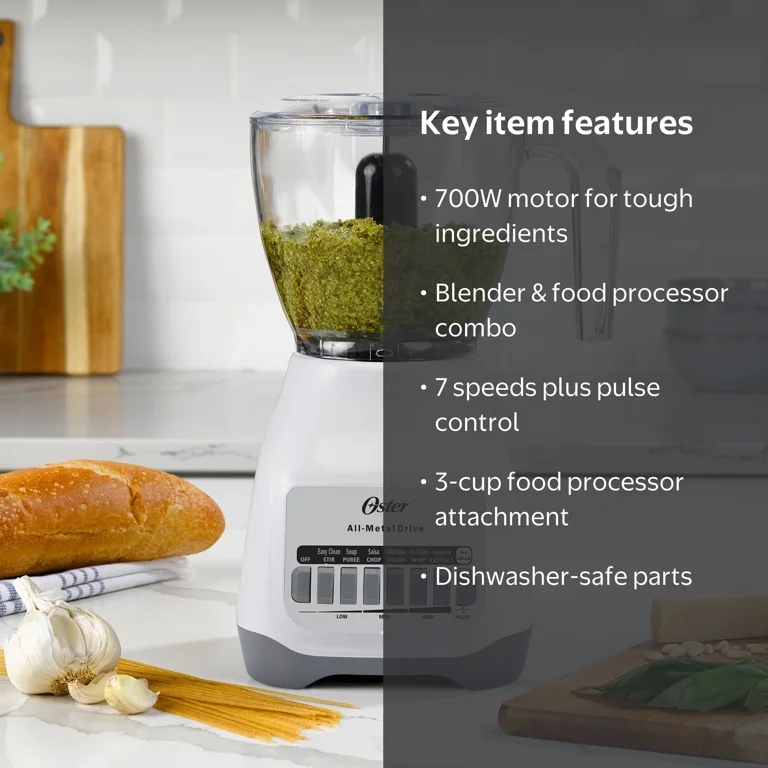 Oster Classic 2-in-1 Kitchen System Blender Food Processor, 700W