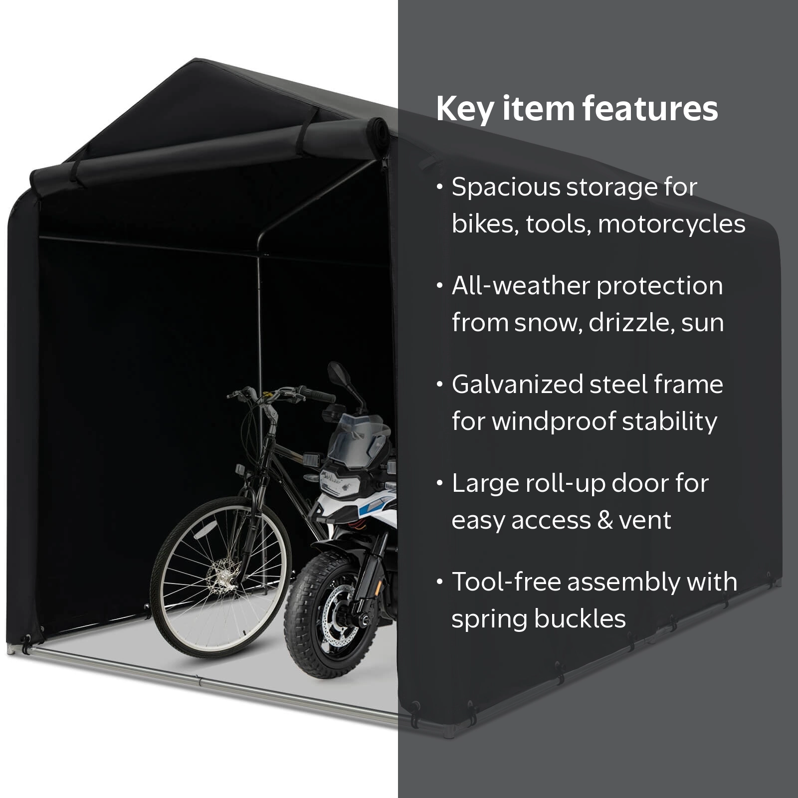Costway Heavy Duty Outdoor Bike Storage Tent, 7x5.2', Waterproof