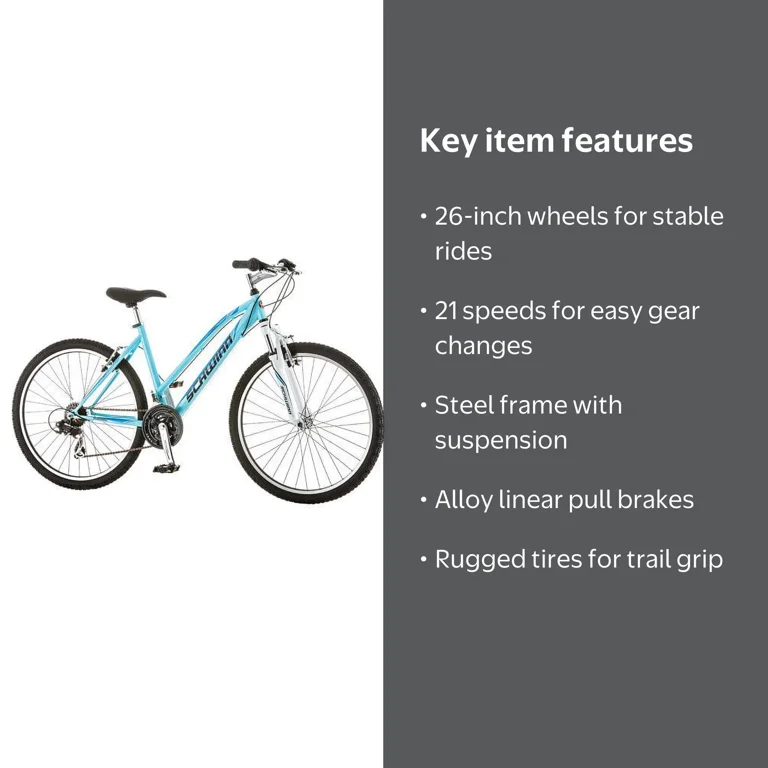 schwinn women's high timber mountain bicycle AL Bike for Youth Boys Girls, 20-Inch Wheels, 7-Speeds, Front Suspension, Aluminum Frame and Alloy Linear Pull Brakes, Teal : Sports & Outdoors throttle adventure awaits Schwinn 26 inches Women's ATB