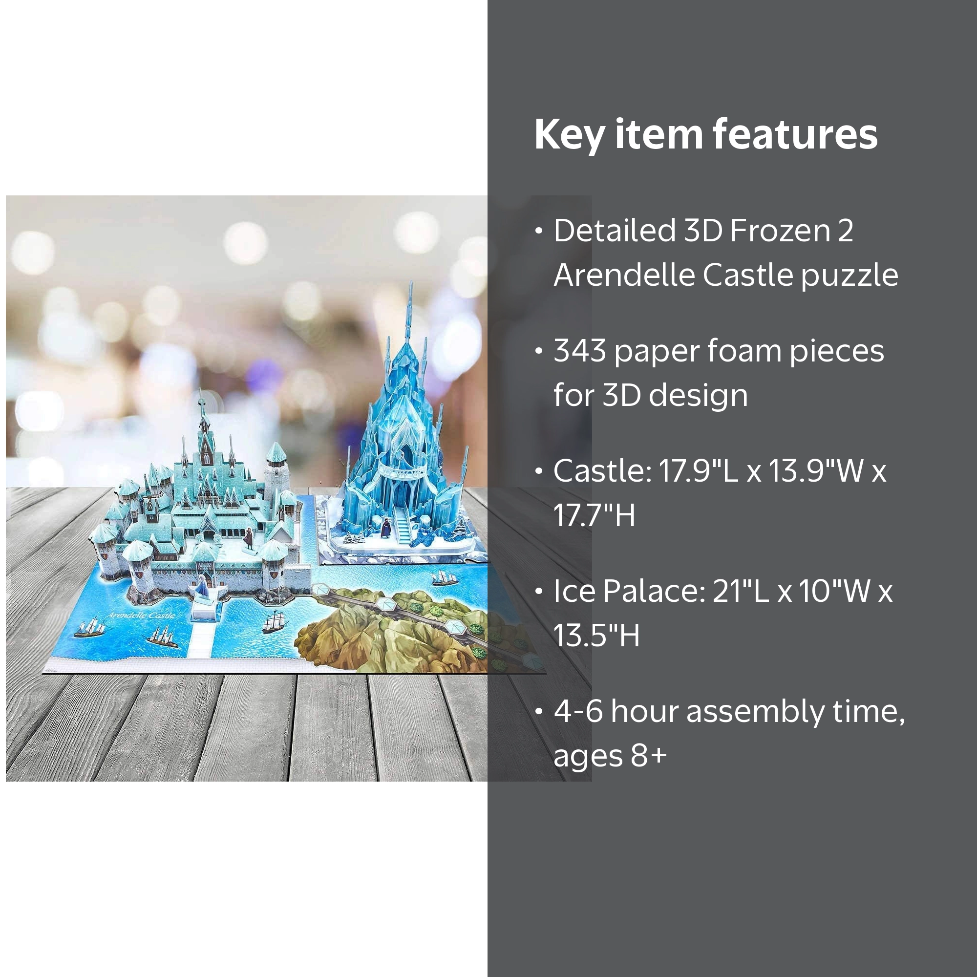 Frozen 2 3D Arendelle Ice Castle 343 Piece Puzzle Set - Walmart.com
