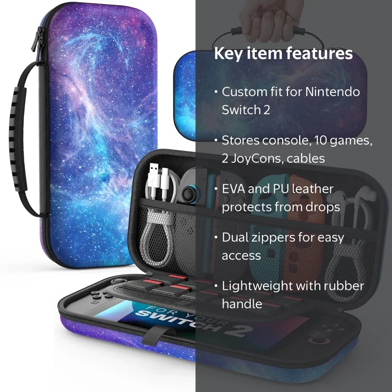 MoKo Carrying Case for Nintendo Switch 2, Hard Shell, Starry Sky