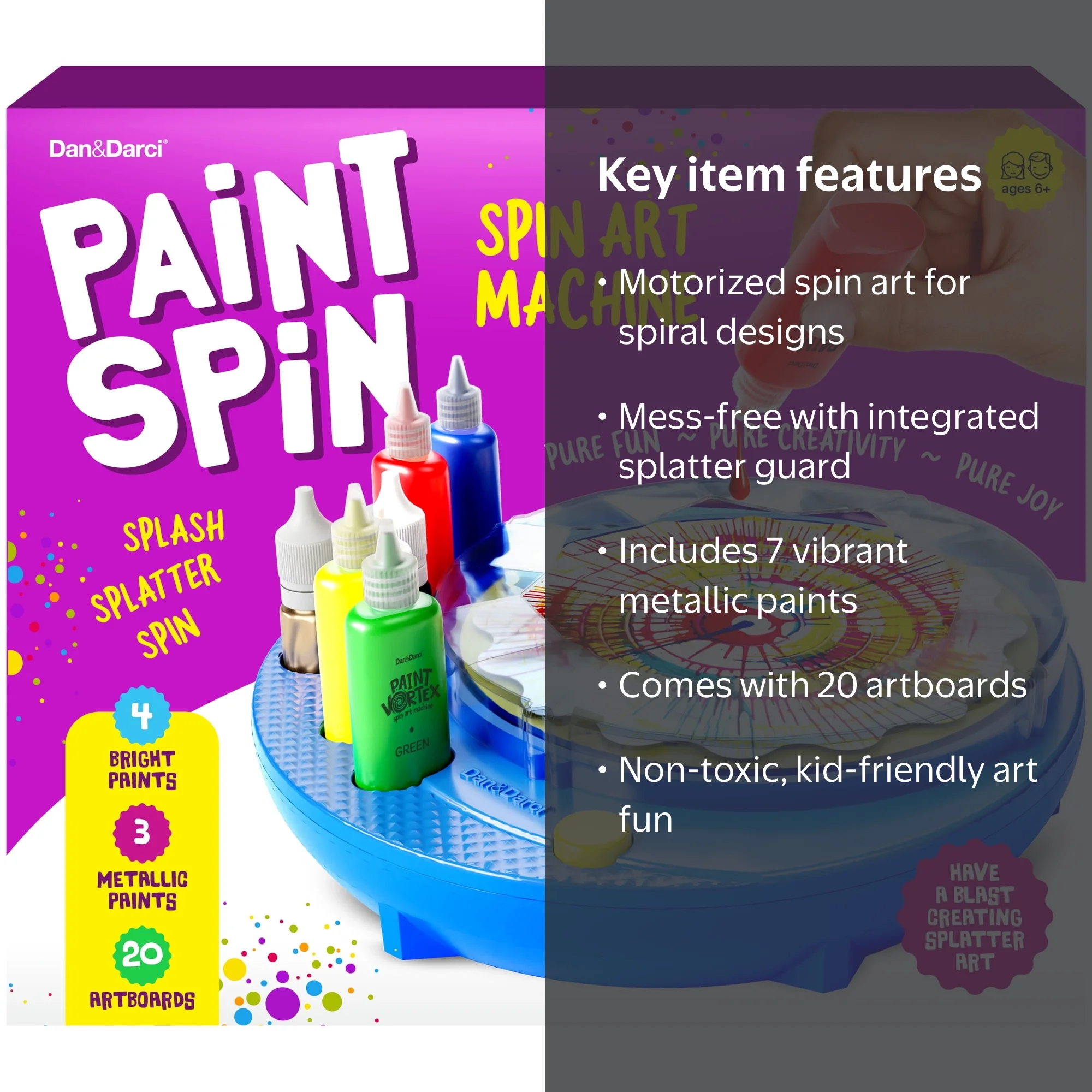 DAB CTY 1／32 SPINNING CENTERS Dan&Darci Spin Art Machine Kit - Paint Spiral Station Center