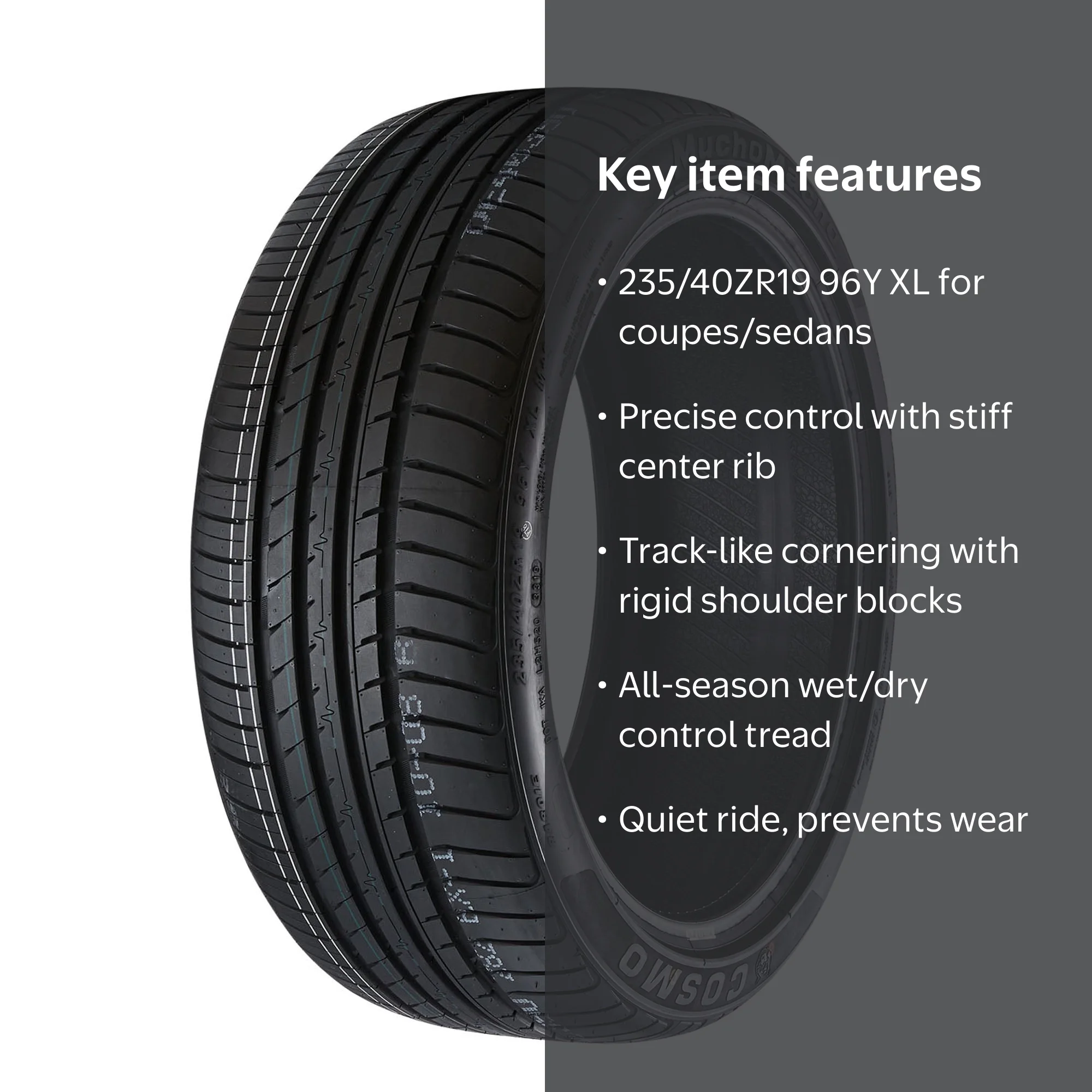 Cosmo MuchoMacho 235/40R19 96Y XL All Season Tire for Ford Fusion