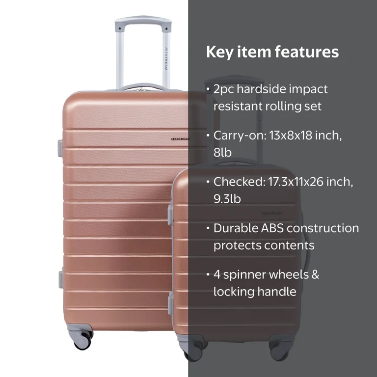 Jetstream 2pc Hardside Rolling Spinner Upright Set, Checked and