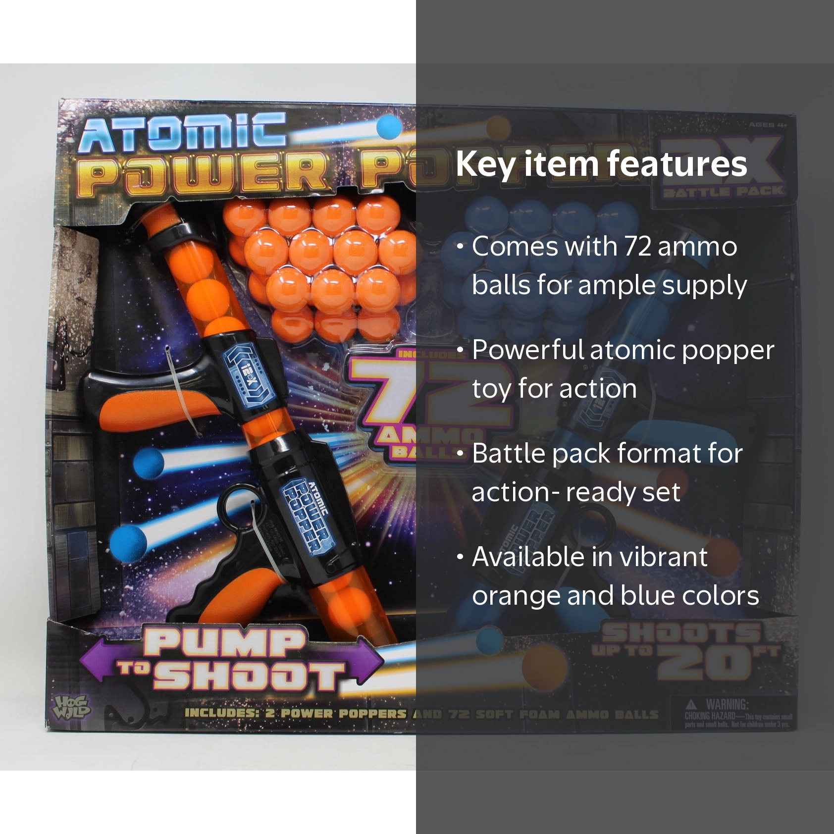 Hog Wild Atmoic Power Popper 2X Battle Pack Orange/Blue - Walmart.com