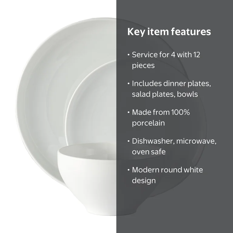 viv vivre ensemble ランチセット Better Homes & Gardens Vivian 12 Piece Porcelain Dinnerware Set