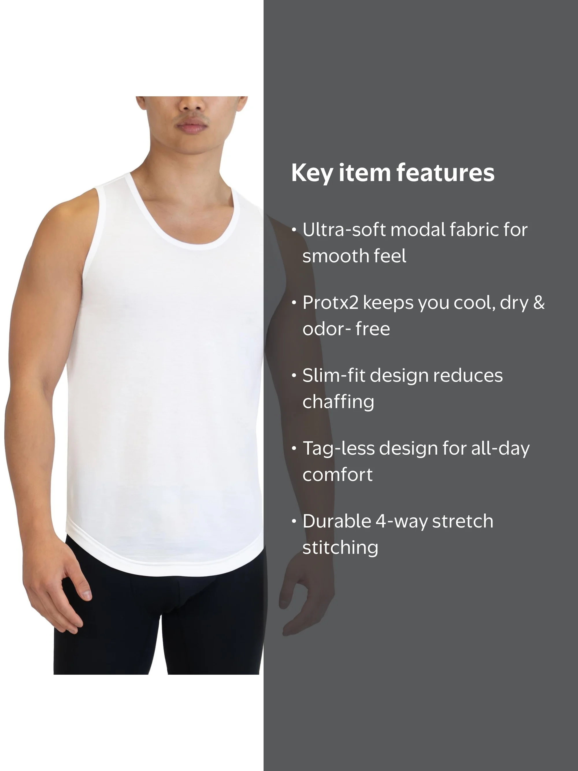 Threads Men's Undershirt, Ultra-Soft Tank, Moisture Wicking, Anti