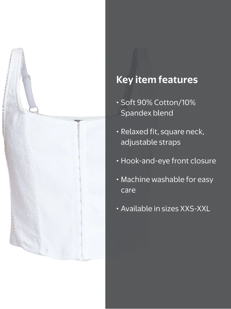 Madden NYC Women's Eyelet Corset Top, Sizes XXS-XXL - Walmart.com