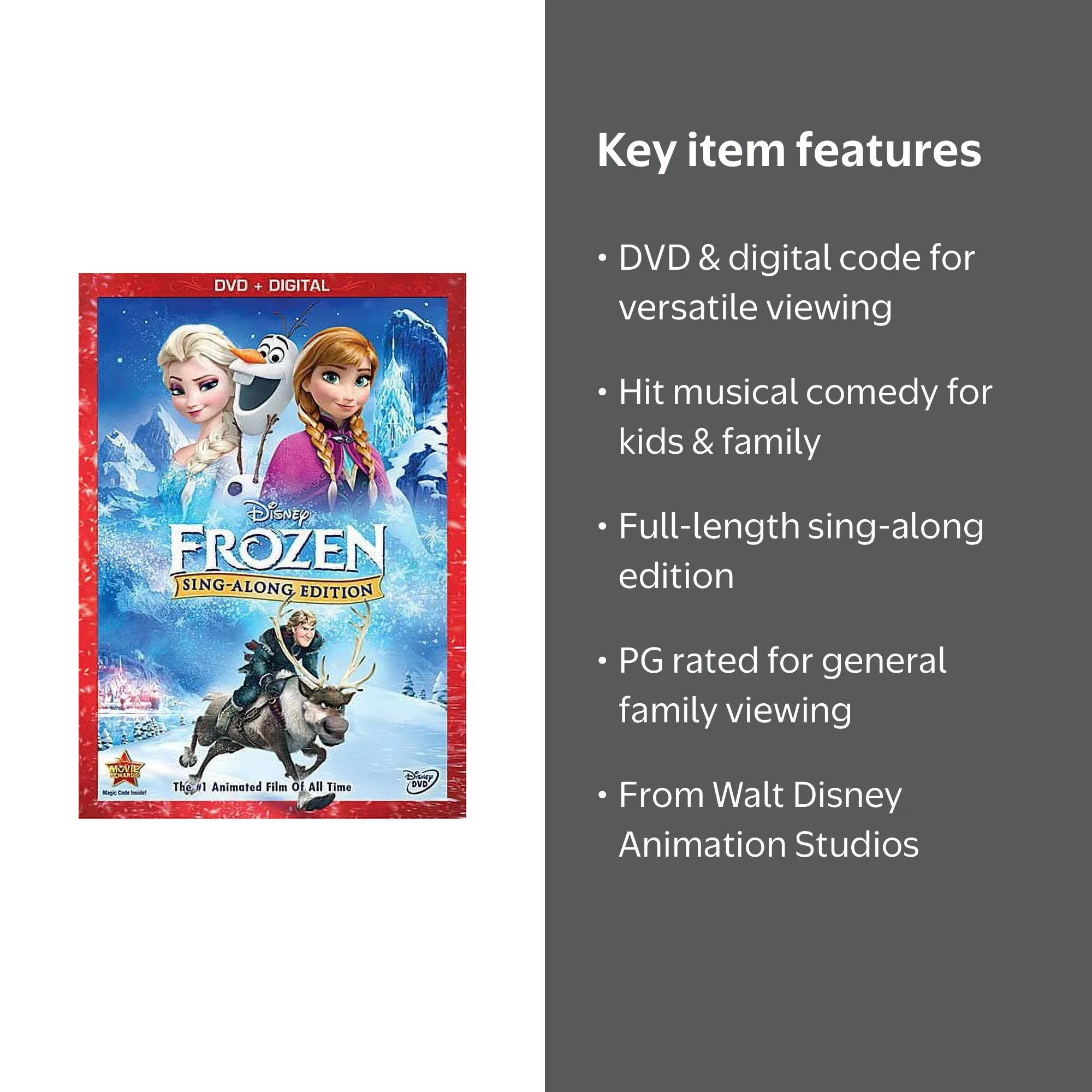 Disney Sing Along！DVD【 1-12 セット】おまけ特典付き Frozen Sing Along Edition (DVD + Digital Code) - Walmart Business