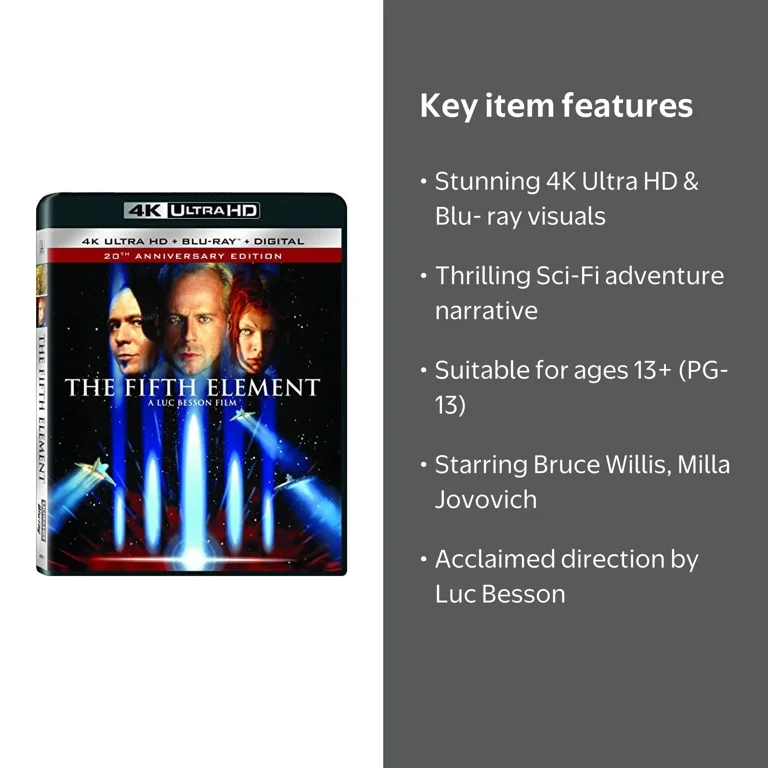 Sony, The Fifth Element 4K Ultra HD + Blu-ray, PG-13, Sci-Fi