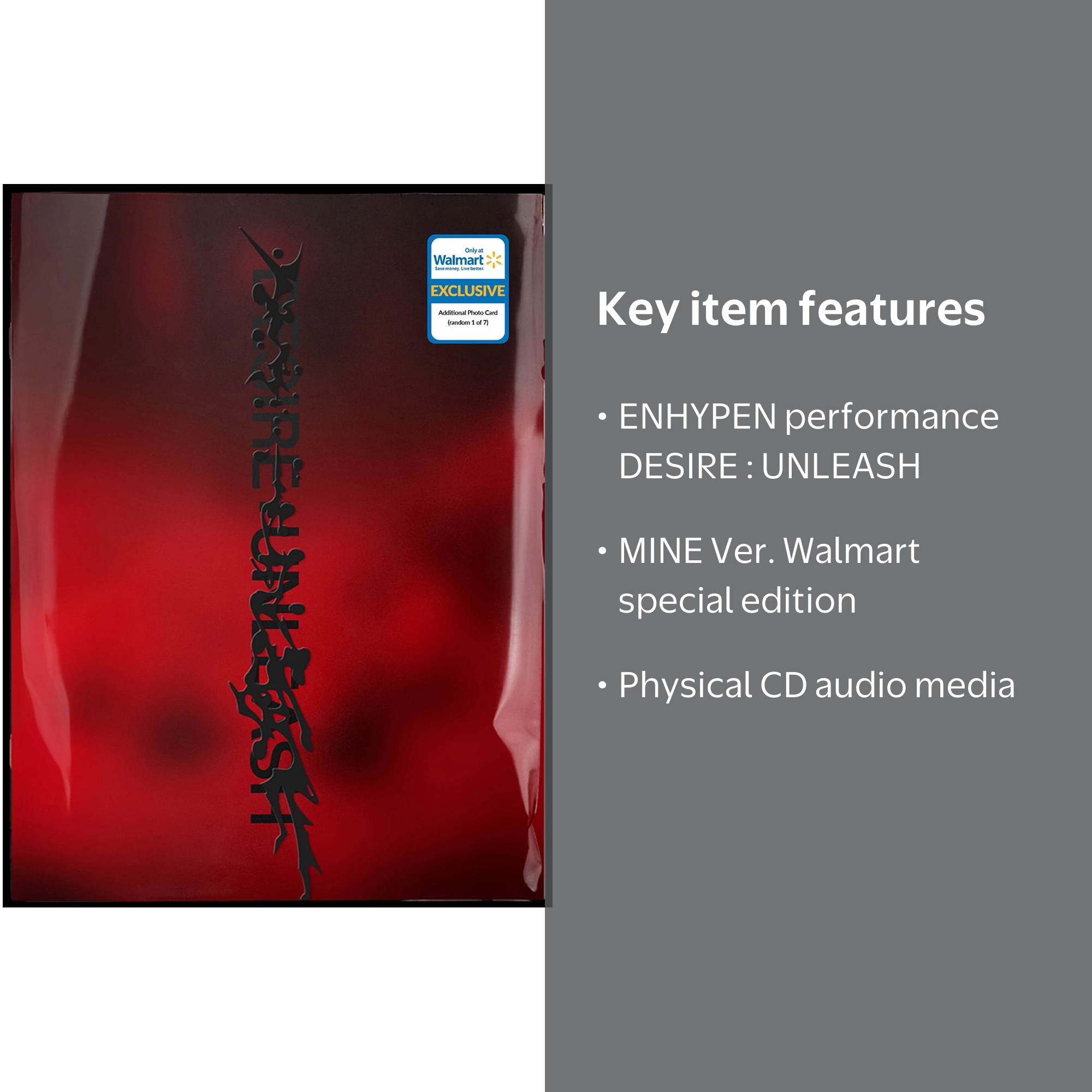 ENHYPEN - DESIRE : UNLEASH (MINE Ver.) (Walmart Exclusive) - CD