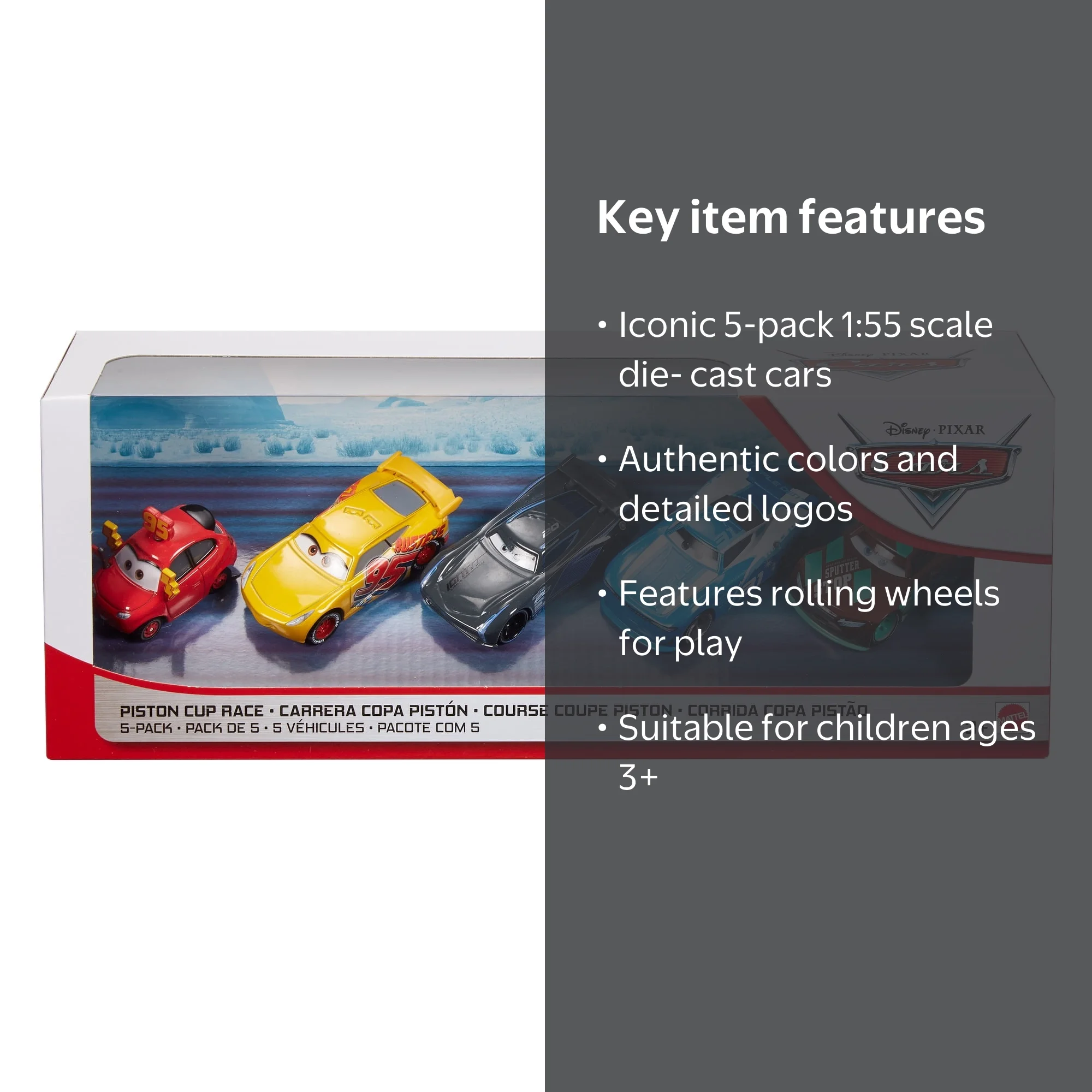 Disney Pixar Cars Piston Cup Race 5-Pack Die-Cast Vehicles 1:55