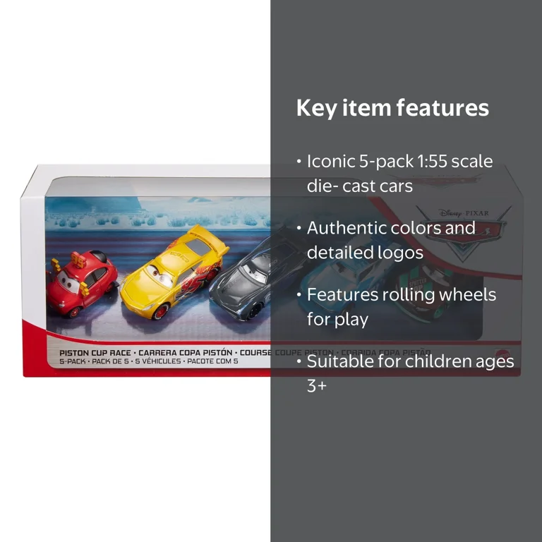 Disney Pixar Cars Piston Cup Race 5-Pack Die-Cast Vehicles 1:55