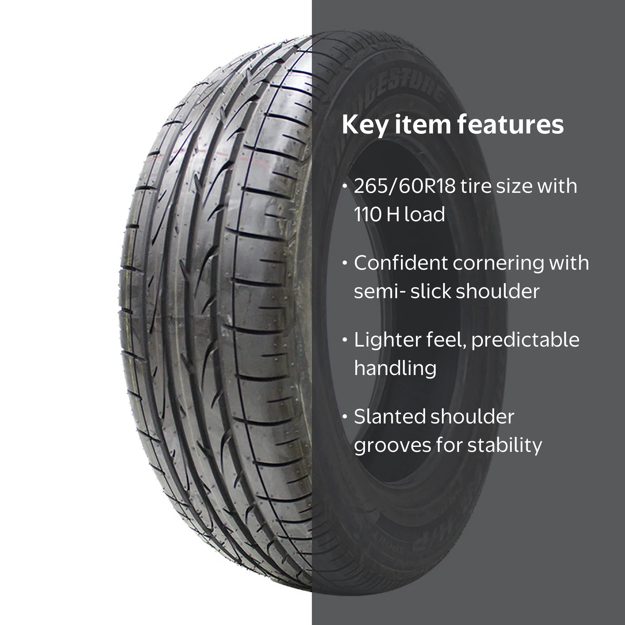 Bridgestone Dueler HP Sport Tire, Size 265/60R18 110 H - Walmart.com