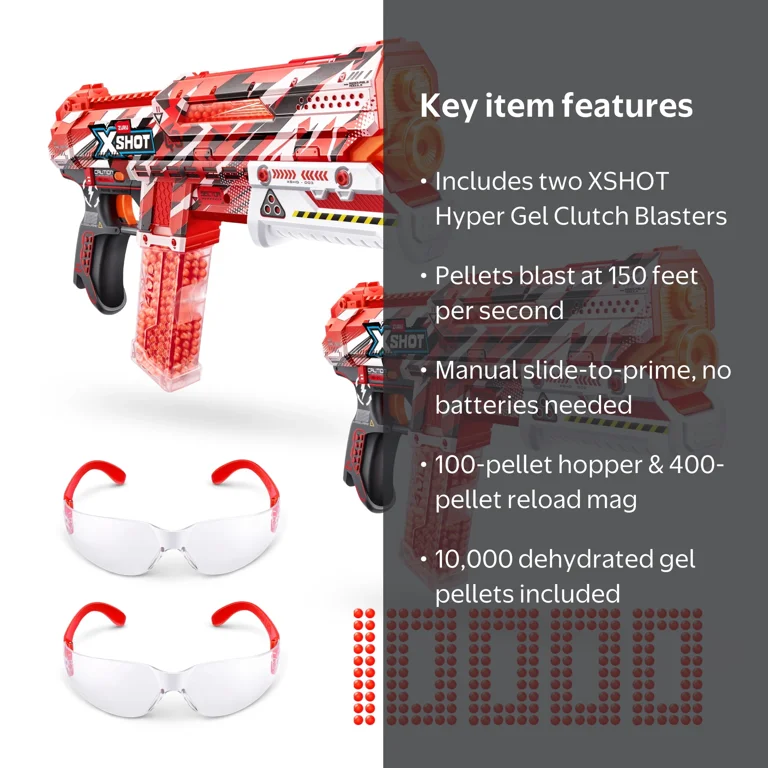 XSHOT Hyper Gel Clutch Blaster 2 pack (5,000 Hyper Gel Pellets) by