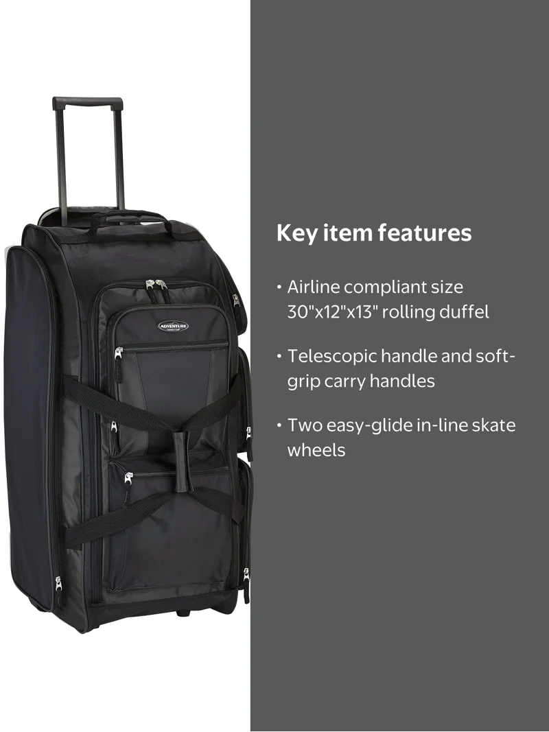 bonjour u.s.a travel bag duffel rlling Specialist Rolling 132L Theodore Leather Wheeled Carry-On Duffle