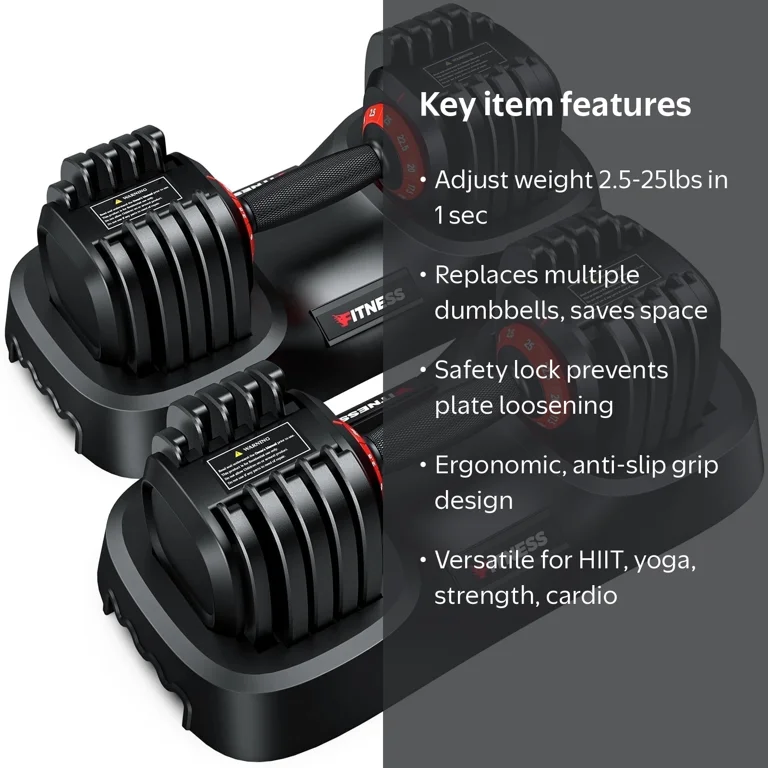 Adjustable Dumbbell 25kg ×2 可変式 GIKPAL 50LB(25lbs*2) Adjustable Dumbbells Set,10 in 1 Quick-Select