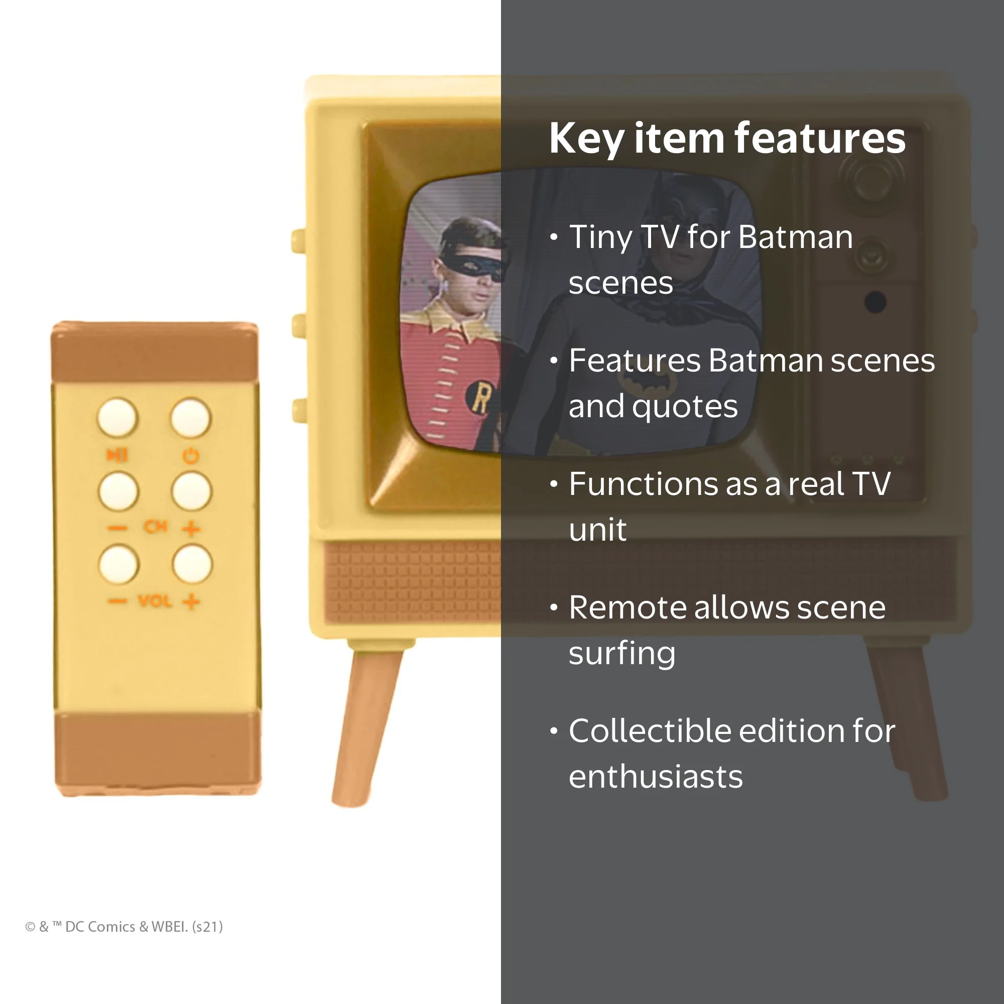 Basic Fun! Tiny TV Classics Batman Edition - Mini Collectible with