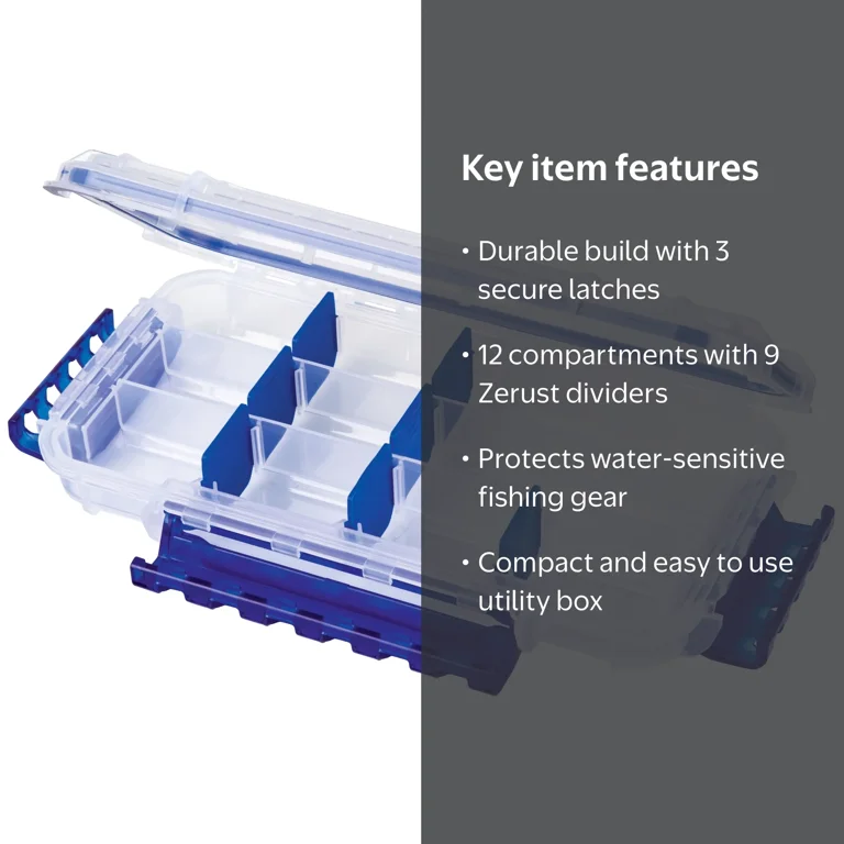 flambeau infinity tackle box Outdoors 6382 2-Tray Box, 15 Compartments, Blue and Gray improved utility and functionality meets and exceeds the evolved preferences and requirements for the contemporary recreational angler Flambeau Outdoors, WP3012-1, Ultimate Tuff