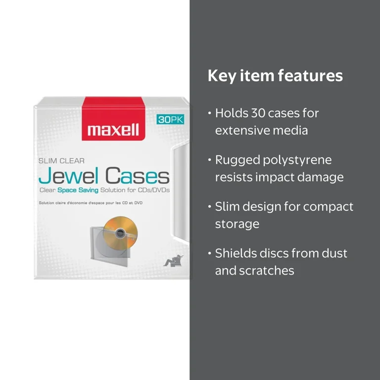 The Maxell Slim CD/DVD Jewel Case - 30 Pack: Computer Accessories