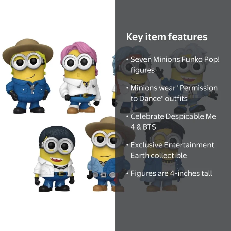 Funko, Minions x BTS Limited Edition Funko Pop!, 7-Pack Multicolor