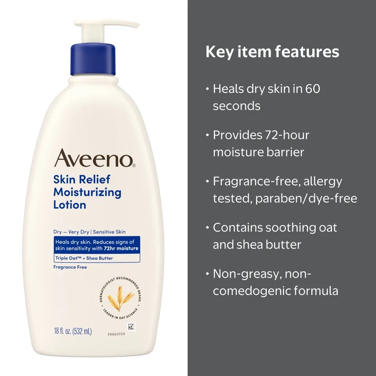 Aveeno Skin Relief Moisturizing Body Lotion, 18 Fl oz HSA/FSA