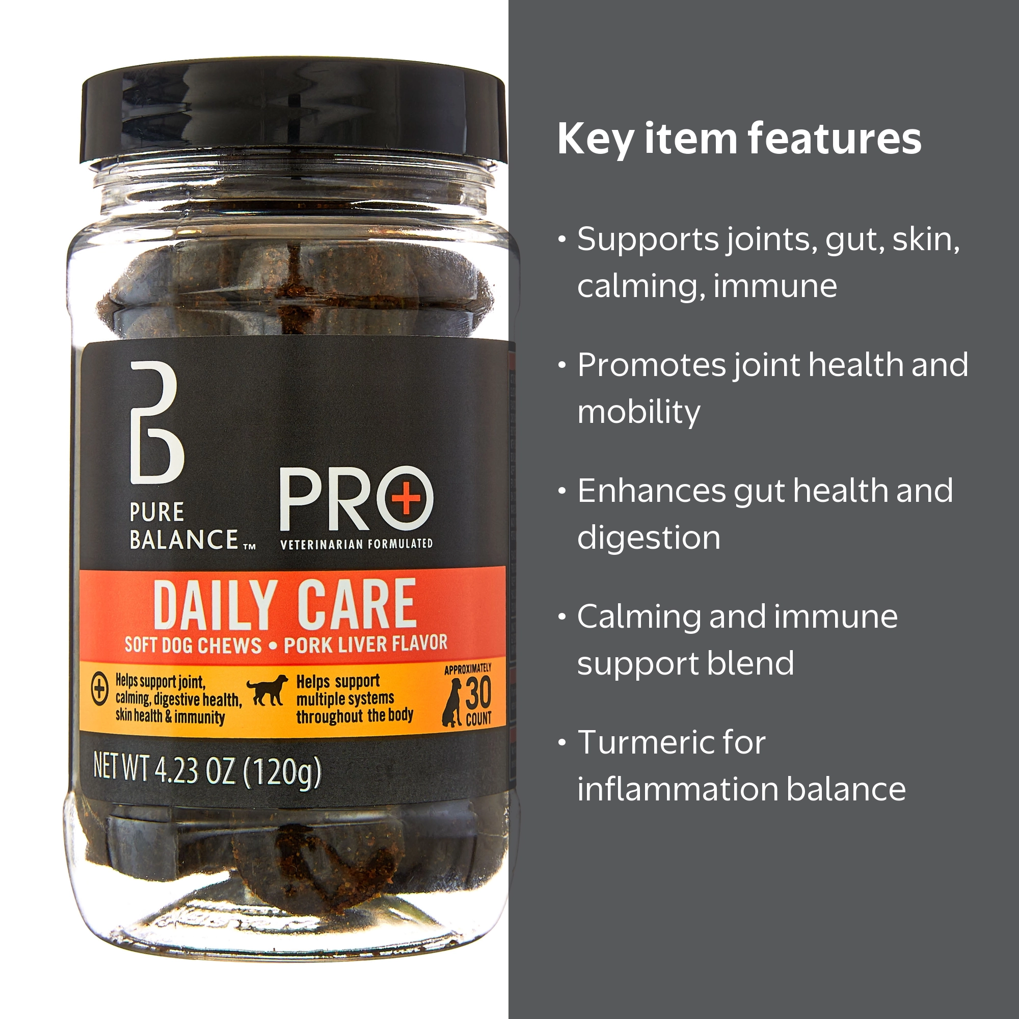 Pure Balance Veterinarian Formulated Dog Soft Chews with Pork