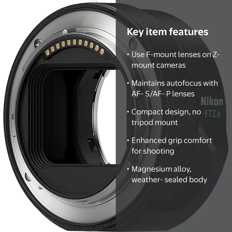 Nikon FTZ II Mount Adapter, Minimal Design, F-Mount Lens to Z