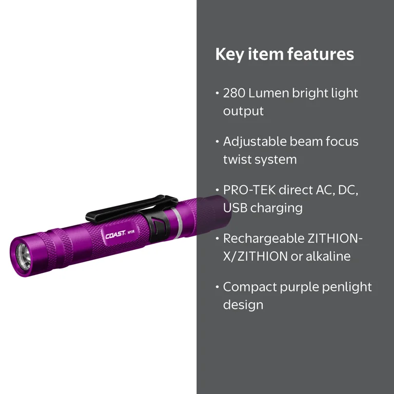 COAST Products HP2R 280 Lumen Rechargeable Penlight with Twist