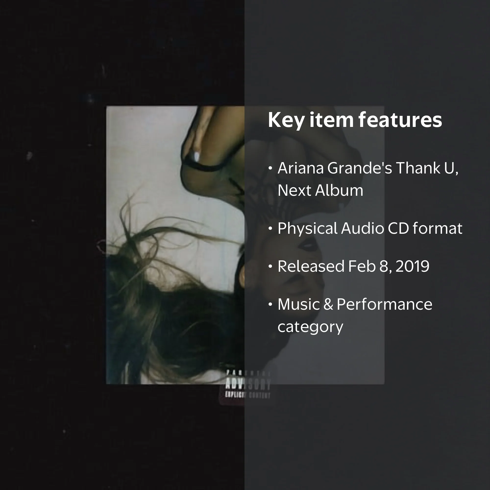 Ariana Grande, Music & Performance, Thank u, Next CD - Walmart.com