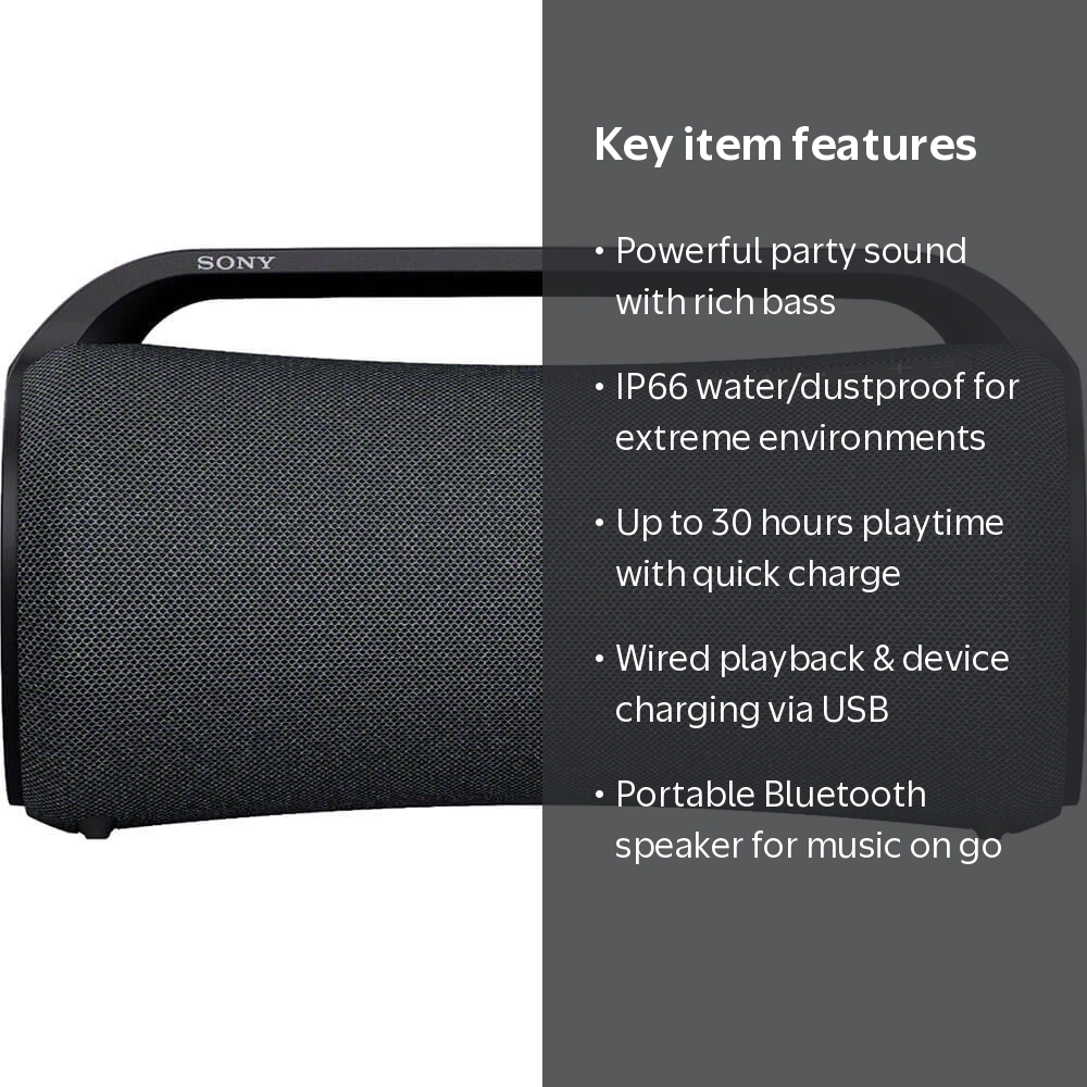 Sony Portable Wireless Stereo Bluetooth Speaker with LED Lighting