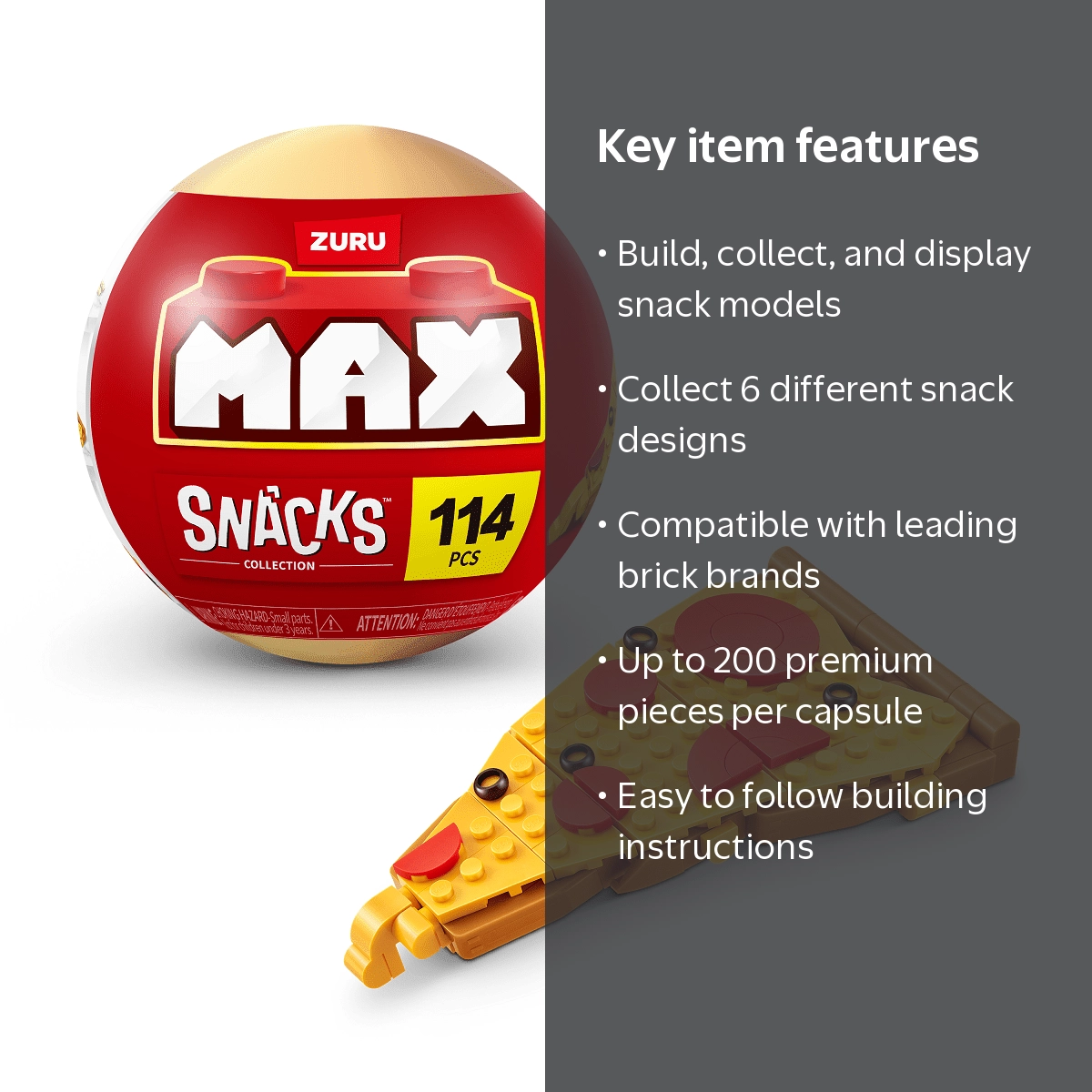 MAX Premium Snacks Building Bricks Collection (Pizza) by ZURU