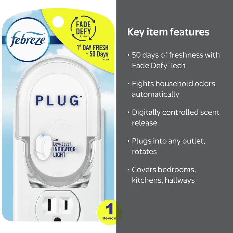Febreze Plug in Air Freshener Odor-Fighting Scented Oil Warmer, 1 Count
