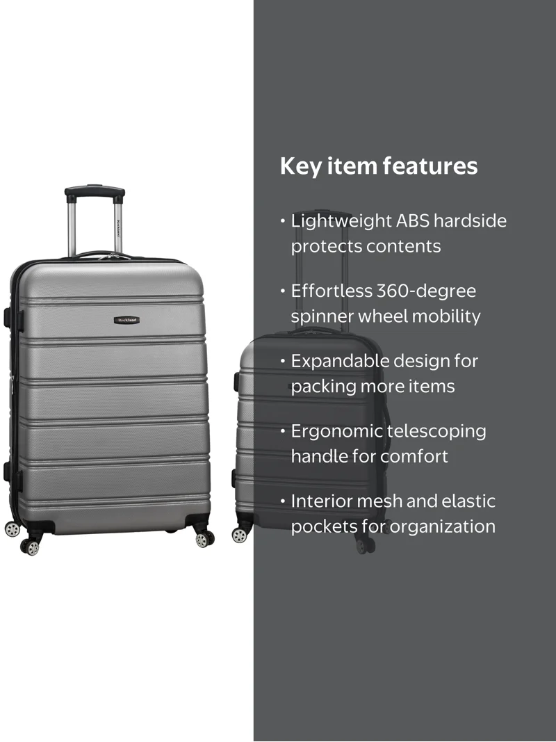 Rockland Melbourne 2 Piece Hardside Spinner Luggage Set, F225
