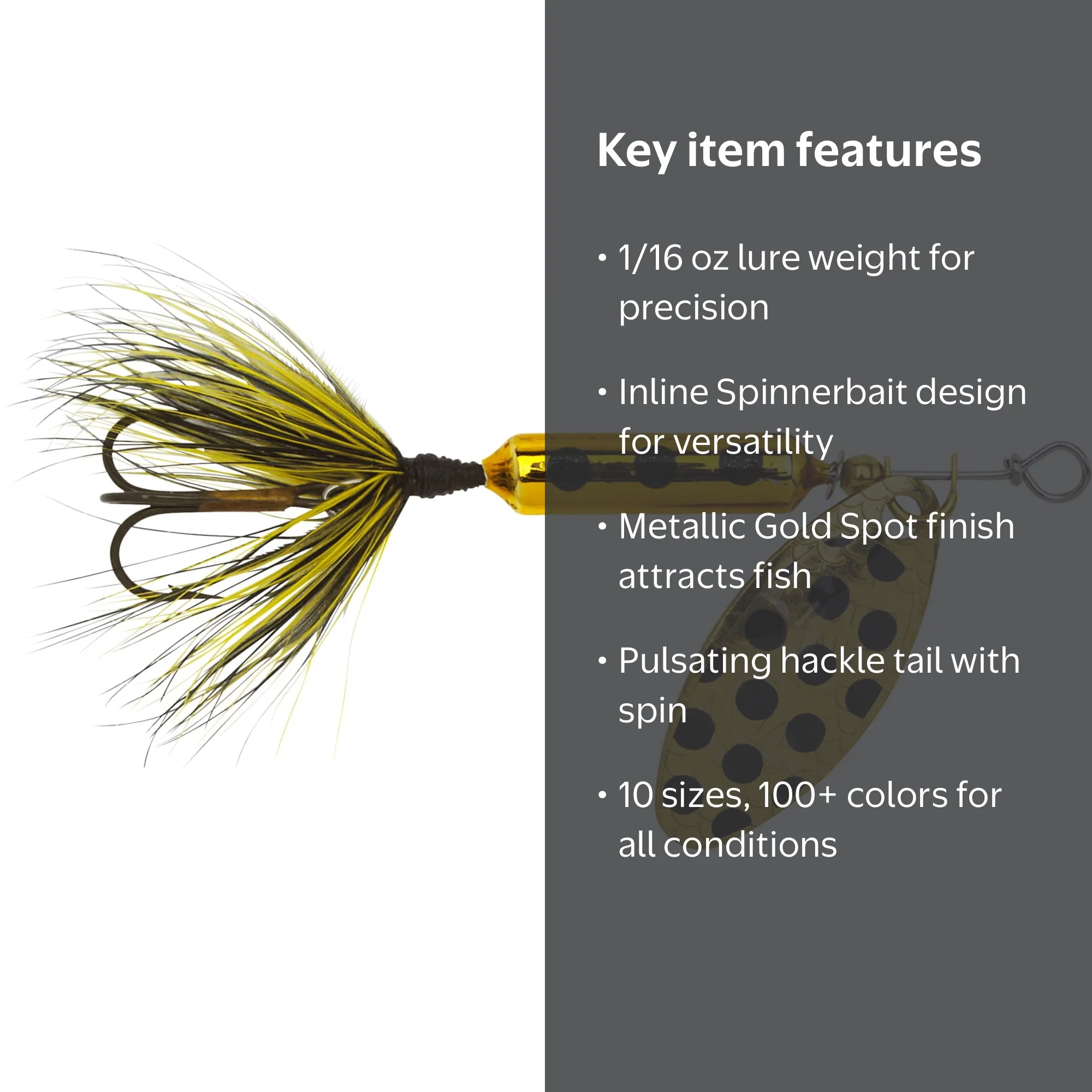 Yakima Bait Worden's Rooster Tail Spinnerbait Lure Metallic Gold