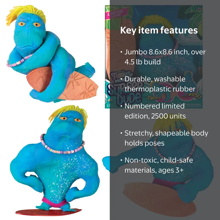 ORB Surfer Dude Funkee Monkee Jumbo Squishy Monkey Toy - Numbered