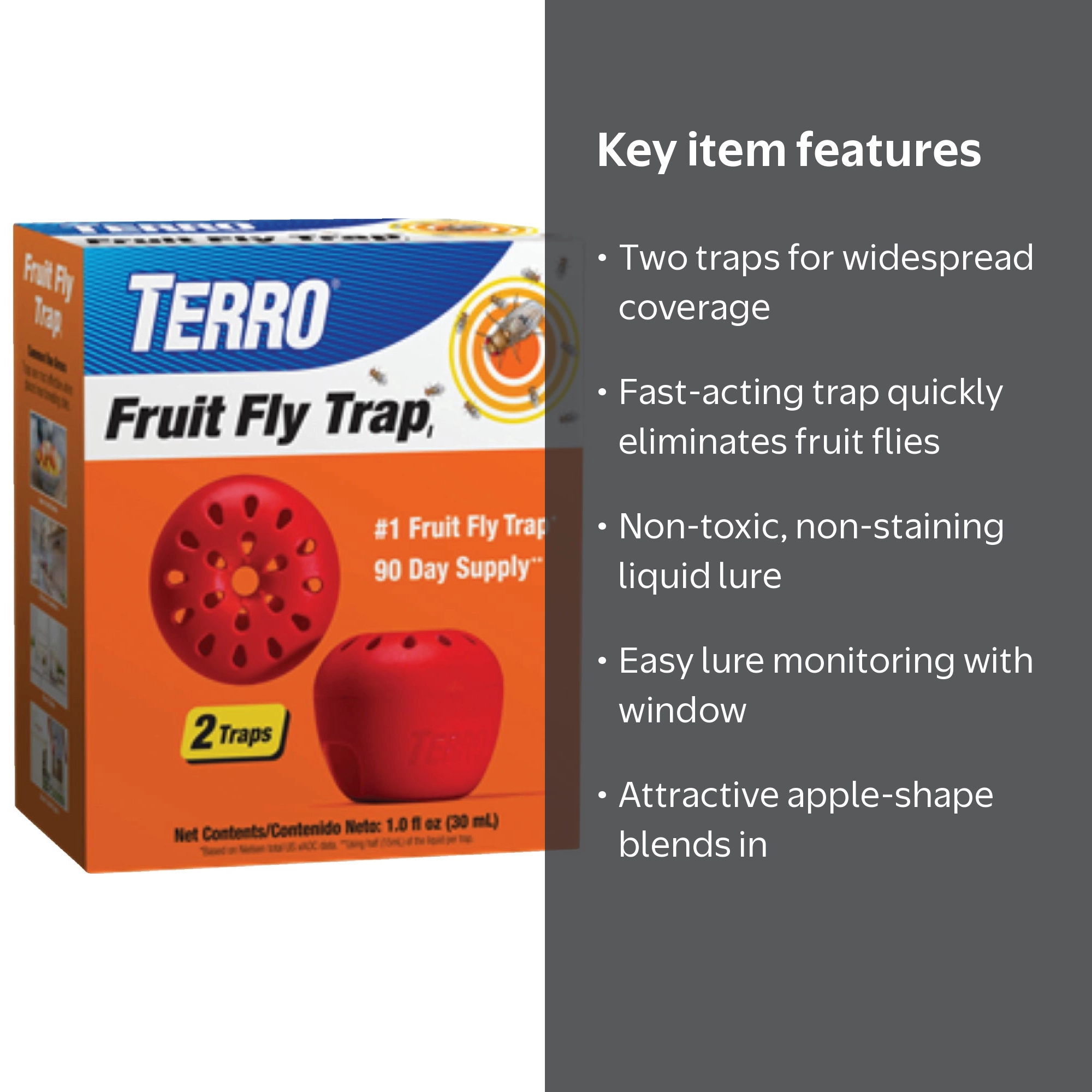 TERRO Liquid Apple Indoor Fruit Fly Trap, 2 Pack T2502 - Walmart.com