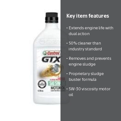 Castrol GTX ULTRACLEAN 5W-30 Auto Formula Motor Oil, 1 Quart, 6
