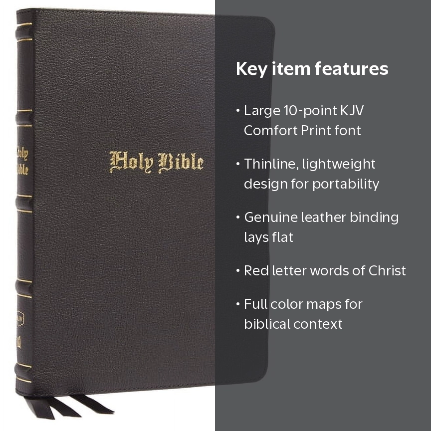 Thomas Nelson KJV Holy Bible Large Print Thinline Leather Red