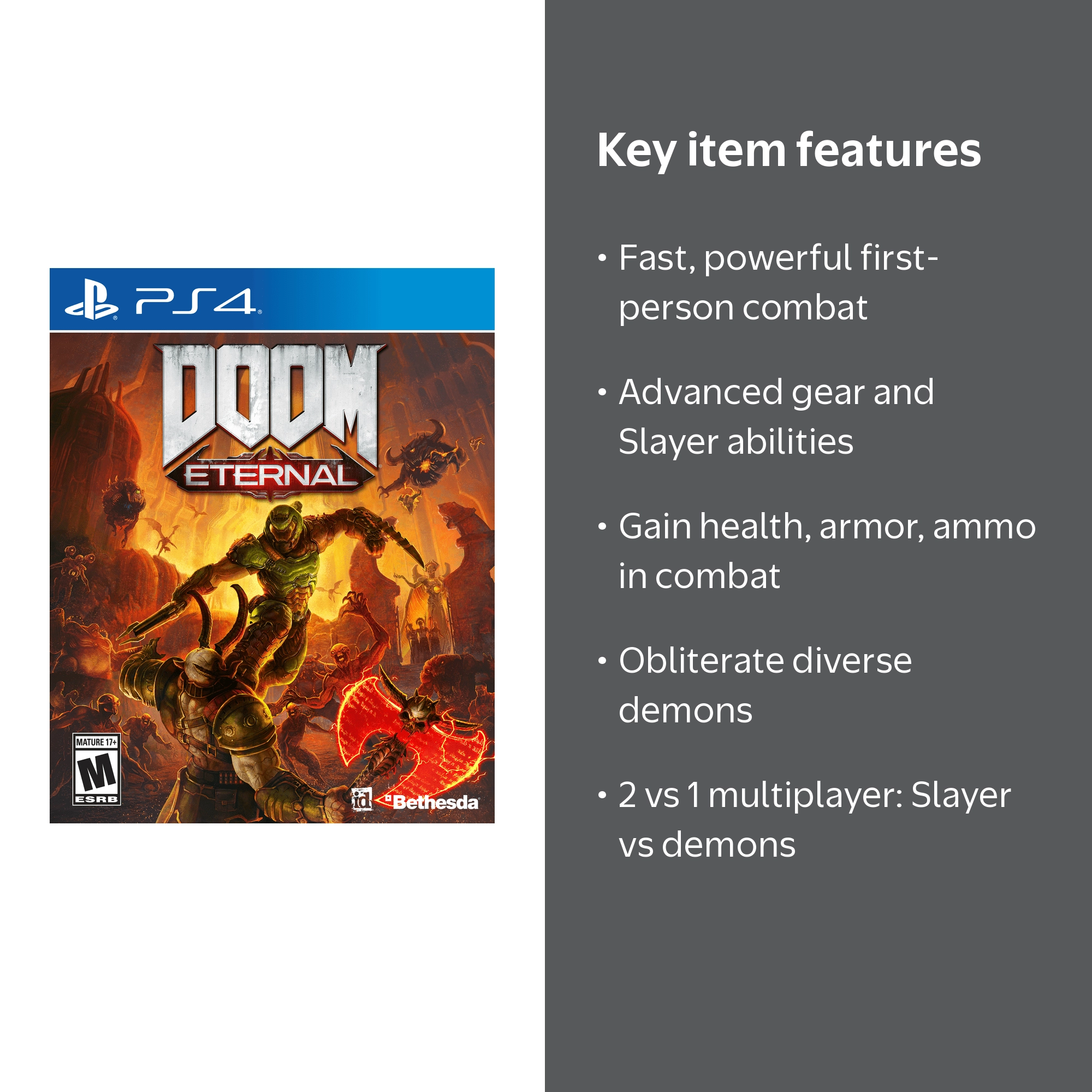 Doom Eternal PS4 Video Game - Bethesda Softworks - Walmart.com