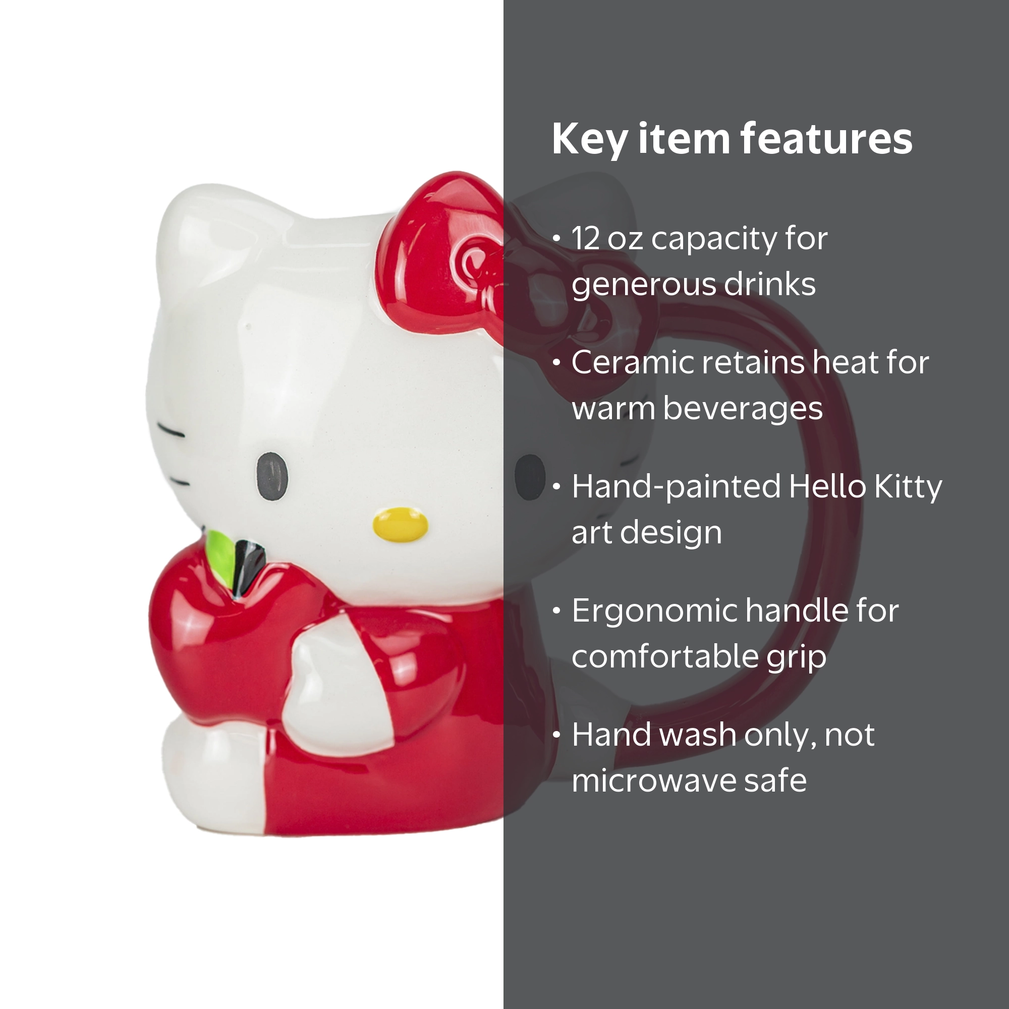 Zak Designs Hello Kitty 12oz Ceramic Sculpted Mug - Walmart.com