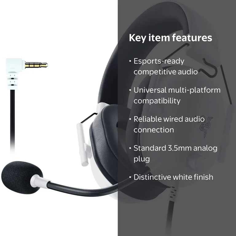 Razer, BlackShark V2 X Wired Esports Headset, 3.5mm, White